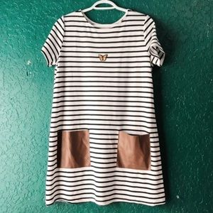 Striped Shift Butterfly T-Shirt Dress